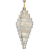 Lustre moderne à pampilles en cristal avec télécommande pour hall de villa, hôtel, restaurant, escaliers - Grande taille, construction en aluminium