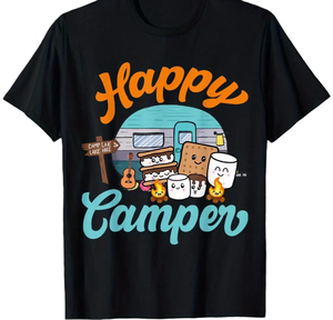Camiseta gráfica Happy <span class=keywords><strong>Camper</strong></span> S'mores para <span class=keywords><strong>hombre</strong></span>, camiseta de manga corta para acampar al aire libre, camiseta informal artística y original para <span class=keywords><strong>verano</strong></span> - Product Image 4