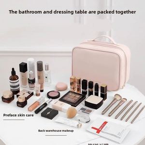 Hot Selling <b>Travel</b> PU Storage Handbag Waterproof Makeup <b>Organizer</b> Pouch <b>Bag</b> Portable Zipper Cosmetics Toiletry Pouch <b>Bag</b> - Product Image 3