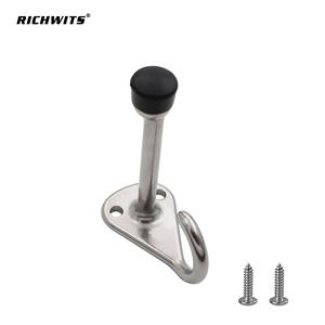 Butée de porte silencieuse en caoutchouc deux-en-un en acier inoxydable massif anti-collision pour salles de bain - Product Image 2