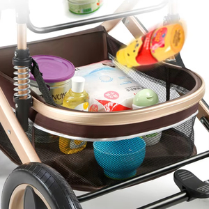 Kereta Dorong Bayi Baru Lahir <span class=keywords><strong>3</strong></span>-in-1, Kereta Bayi, Stroller, Rangka Aluminium Alloy, Kain Oxford, Kapasitas Beban 20KG, Lipat Satu Tangan - Product Image 4