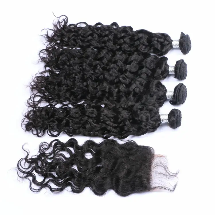Wholesale good quality Grade 12A Cuticle Aligned Water Wave Hair Weaving 100% human Virgin Brazilian Hair Grade 12A