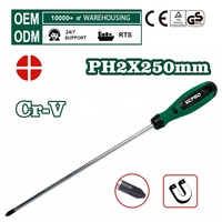 Tournevis cruciforme PH2 de 250 mm, tige ronde de 6 mm, acier CR-V, outil manuel, tournevis Phillips pour l'entretien de la quincaillerie