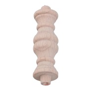 Balustre décoratif en bois gravé à motif floral, non fini, pour suspension murale