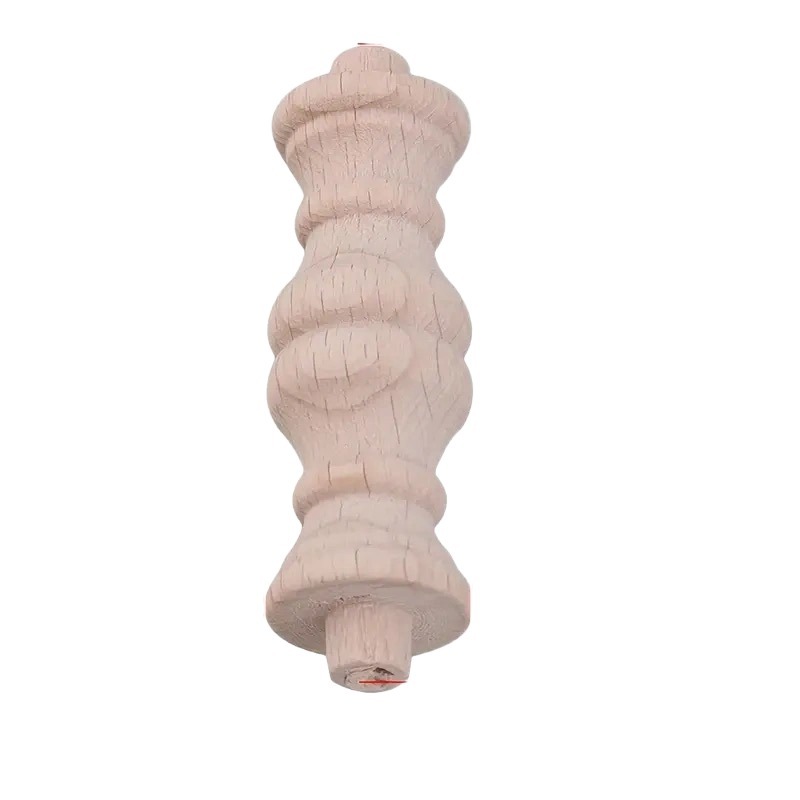 Unfinished Engraved Flower Decorative Wooden Railing
