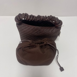 Nouveauté, vente chaude, sac seau de rangement de luxe fait à la main, personnalisé, écologique, imperméable, en PU tissé, avec fermeture éclair, pour femmes - Product Image 6