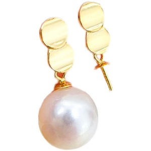 WENCHI S925 <b>Silver</b> DIY <b>Pearl</b> Fashionable <b>Earrings</b> with 8-11mm Round Beads and Empty Stand Model 11521 China - Product Image 4