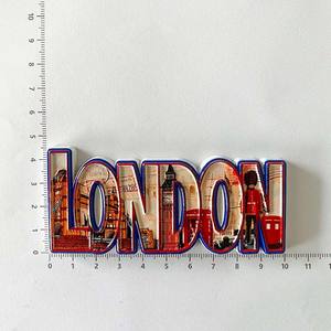 Aimants de réfrigérateur en résine 3D avec points de repère multi-villes du Royaume-Uni - <span class=keywords><strong>Londres</strong></span>/Ecosse/Blackpool, souvenir de <span class=keywords><strong>voyage</strong></span>, cadeau moderne et durable, imprimé en typographie - Product Image 4