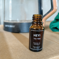 Botol Kaca Amber Mini 5ml 10ml 15ml 20ml 30ml 50ml 100ml dengan Logo Custom, Tutup Anti Bocor untuk Serum Kosmetik, Minyak, Wadah Perjalanan