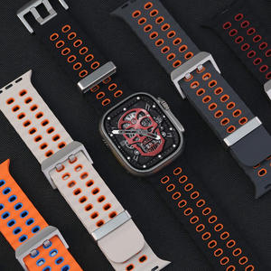 Correa de silicona para Apple Watch Ultra 3 2 49mm correa de reloj transpirable de dos tonos para la serie 11 10 46mm 45mm 42mm - Product Image 1