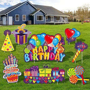 Enseigne personnalisée de <span class=keywords><strong>joyeux</strong></span> <span class=keywords><strong>anniversaire</strong></span> en plastique pour pelouse avec piquets et lettres - Product Image 6