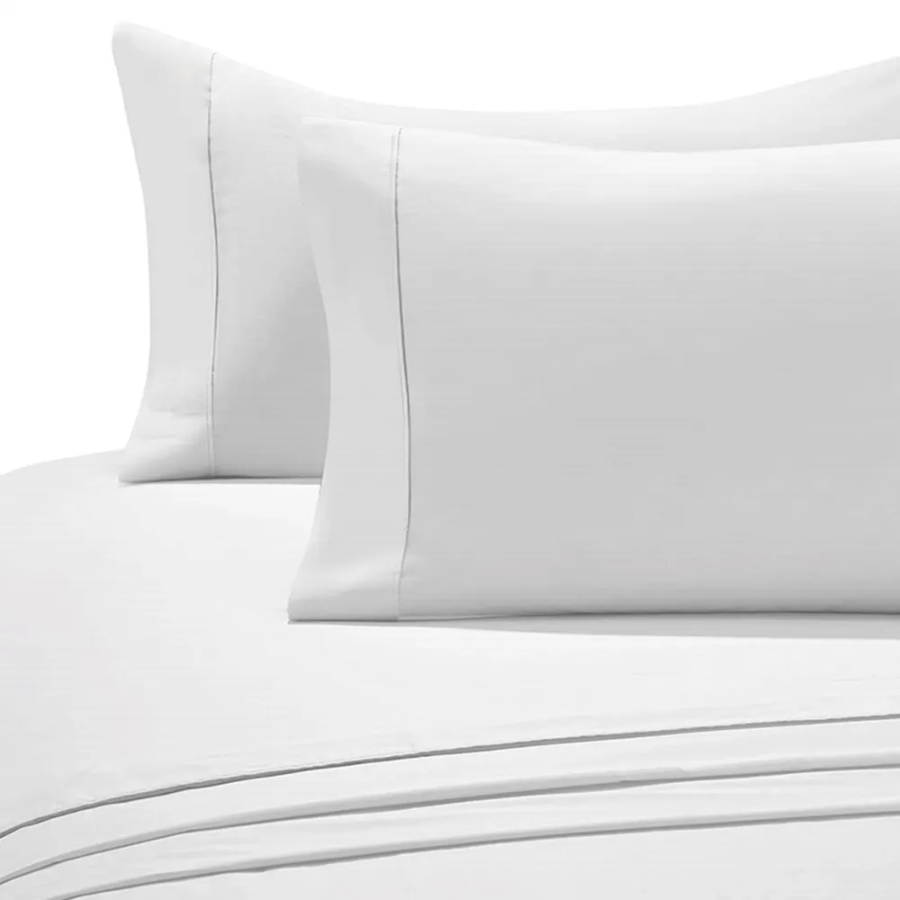Venta al por mayor Juego de cama de hotel 100% algodón 4PCs Juegos de sábanas