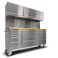 Armoire à outils industrielle moderne Zhongxing avec serrure à clé, 15 tiroirs, poignées et roues, en acier inoxydable, pour garage, vente en gros OEM