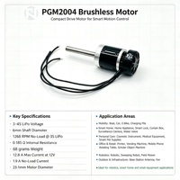 Boîte de vitesses CC miniature personnalisée PGM2004 12V à couple élevé 11,3 kgf.cm, arbre de 6 mm, avec moteur brushless 2004 pour composants robotiques
