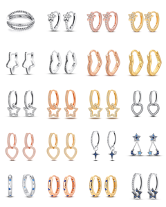 Ensemble de pendentifs lune et étoile, boucles <span class=keywords><strong>d</strong></span>'oreilles en zircon pour femmes - Bijoux <span class=keywords><strong>d</strong></span>'<span class=keywords><strong>oreille</strong></span> élégants et raffinés pour mariage et anniversaire, style original - Product Image 2