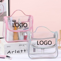 Sacs de maquillage transparents en PVC Colefa pour femmes, vente en gros, style moderne, portables, minimalistes, étanches, trousse de toilette de voyage