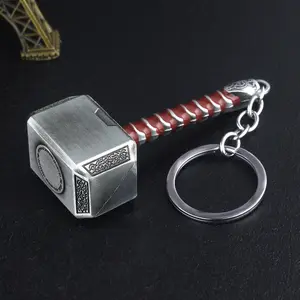 Thor Hammer Keychain Beer Gifts Bottle Opener Stormbreaker Key Ring Hammer Rotatable Key Chain Cosplay Accessories