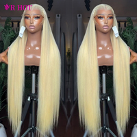 Perruques en cheveux humains couleur blonde 613, prix de gros, pour femmes noires, densité 250%, perruques lisses 613 avec dentelle frontale pour femmes