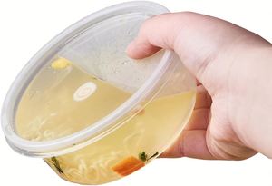 Contenants jetables transparents en PP de 8 oz avec couvercles, compatibles micro-ondes et congélateur, petites boîtes à emporter pour yaourts et aliments cuits - Product Image 3