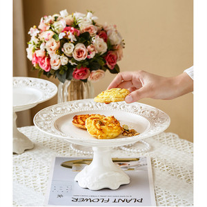 Plats en céramique creux gaufrés européens Assiettes blanches Plateau de service à dessert en porcelaine <span class=keywords><strong>Assiette</strong></span> de petit déjeuner <span class=keywords><strong>Assiette</strong></span> à salade <span class=keywords><strong>Assiette</strong></span> à steak - Product Image 4