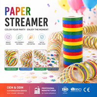 Rubans en papier colorés en rouleau, décorations de fête arc-en-ciel, ruban en papier crépon pour anniversaire, mariage, célébration, vente en gros OEM