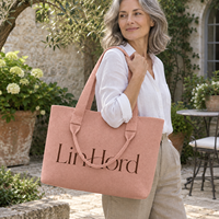 Sac à bandoulière tricoté tendance en gros avec logo personnalisé et longues poignées pour collections de marques de mode, inspiré du style week-end