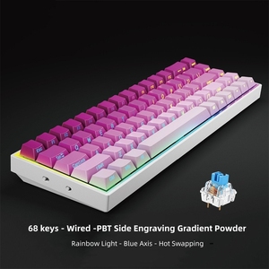 Bàn phím cơ có dây trục Xanh 68 phím tùy chỉnh, chơi game văn phòng di động, bàn phím thể thao điện tử khắc bên - Product Image 3