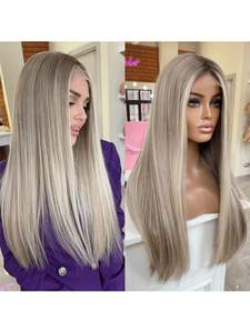 13X6สำหรับ Ombre แสงเถ้าสีบลอนด์วิกผมด้านหน้าเจริญเติบโตตามธรรม<span class=keywords><strong>ชา</strong></span>ติรากสีน้ำตาลลูกไม้ HD สำหรับทุกโอกาสผมบลอนด์<span class=keywords><strong>ชา</strong></span>นม - Product Image 2