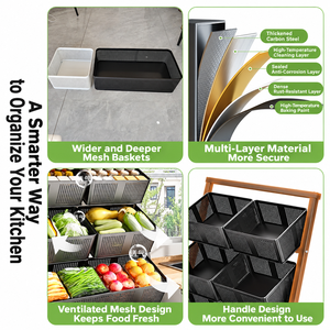 Rolling <b>Storage</b> Cart <b>with</b> Multi Tier Shelves Mobile Utility <b>Trolley</b> Organizer for Kitchen Bathroom Bedroom Home - Product Image 5