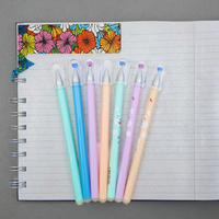 Stylo bille effaçable à encre gel 0,6 mm avec logo personnalisé, fournitures de bureau et scolaires en plastique, avec recharge noire/bleue/violette et encre rouge