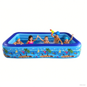 <span class=keywords><strong>Piscine</strong></span> gonflable rectangulaire familiale bleue à trois anneaux de 260 cm, prix d'usine - Product Image 5