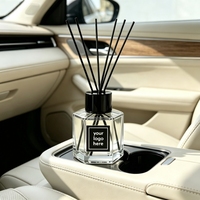 Diffuseur de parfum pour voiture personnalisé en gros avec logo, bouteille hexagonale en verre rechargeable, cadeau d'affaires de luxe pour cadres
