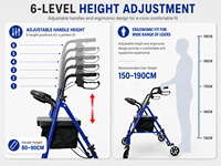 Déambulateur pliant Simplywalk en acier 136 kg pour personnes âgées, avec certification UKCA et personnalisation de marque