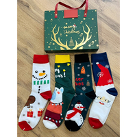Coffret cadeau de Noël chaussettes en gros unisexe bonhomme de neige chaussettes de Noël en coton doux respirant couples hiver chaud chaussettes de Noël