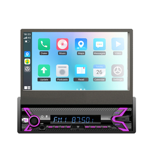 SEMAITU 7 POUCES Single <span class=keywords><strong>Din</strong></span> Flip Out Sans Fil Écran Tactile Voiture Stéréo <span class=keywords><strong>Motorisé</strong></span> Tableau de Bord Auto pour 5.0 Apple Carplay Android - Product Image 1