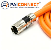 Kabel Ekstensi Servo 6FX5002/6FX8002-8QN04-1BA0 PAICONNECT Tembaga PVC IP65 3M-20M 600V/1000V M17 Female Male Kompatibel PUR