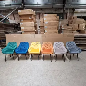 Wholesale New Type Nordic Modern Luxury Outdoor Living Room Restaurant Furniture Colorful Green Velvet Dining Chair