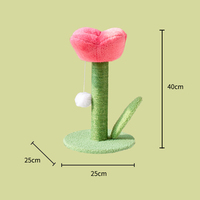 Vente en gros usine : Arbre à chat en fausse fourrure, griffoir en forme de tulipe, tour pour chat, lit pour chat épais et amovible en forme de fleur, en carton