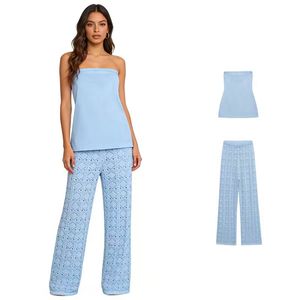 กางเกงเอวสูงเข้ารูปแบบลำลองถักลายแบบคนดังตาข่ายแฟชั่นใหม่ฤดูใบไม้ร่วงของผู้หญิง - Product Image 1