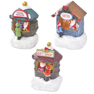 Maison de Noël de style nordique avec Père Noël, décorations en résine transparente à fenêtre, cadeau pour enfants - Product Image 1