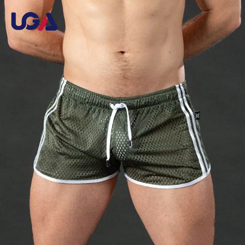 Shorts masculinos para secagem rápida, novidade de verão, secagem rápida, malha branca, camada dupla, basquete, esportivo