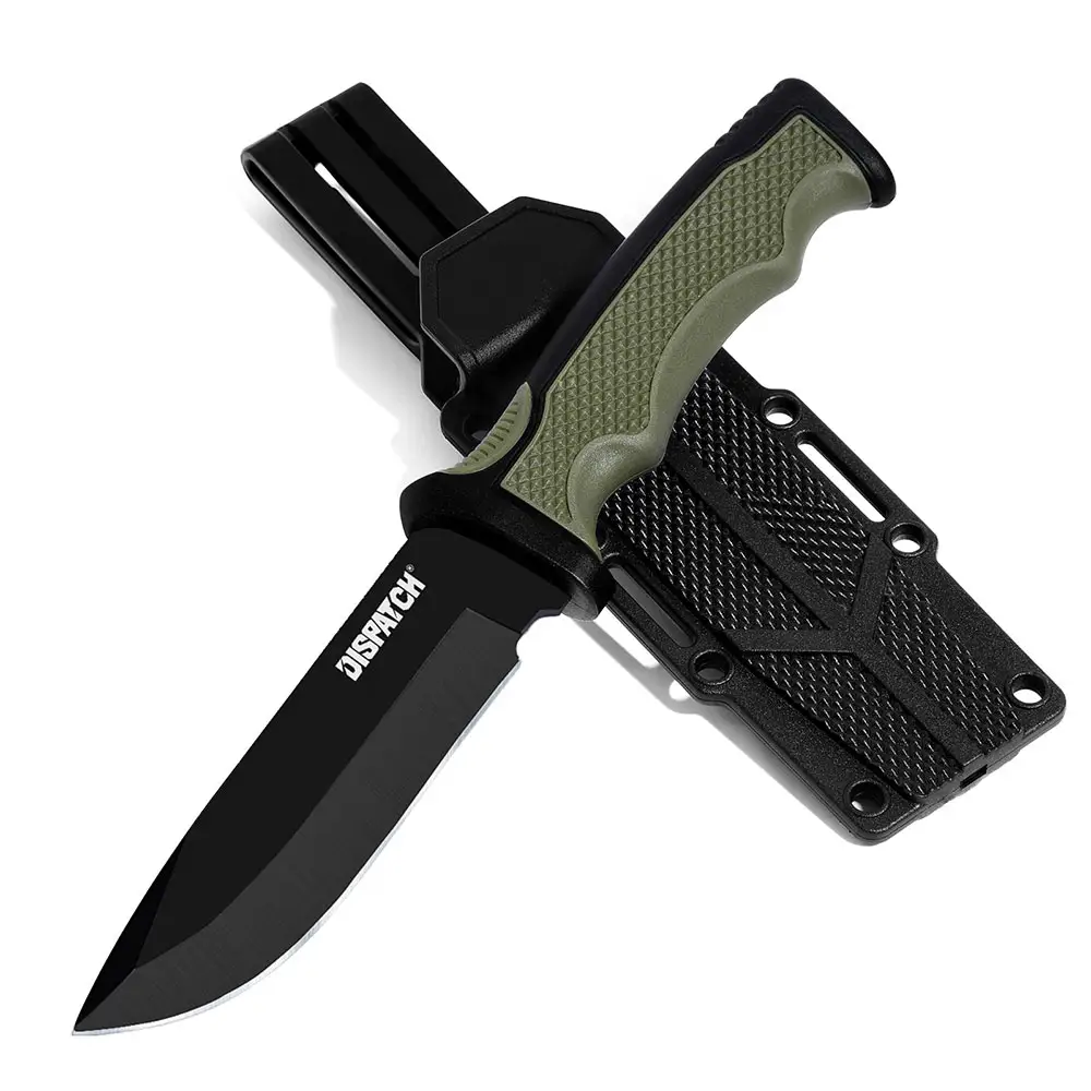 Dispatch Fixed Blade Outdoor Duty Messer Edelstahl Drop Blade mit rutsch festem Gummi griff für Camping Survival Knife