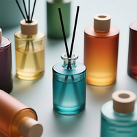 Flacon diffuseur à roseaux de luxe ambré clair 50ml 100ml 150ml 200ml 220ml Logo personnalisé et boîte Flacon diffuseur en verre vide