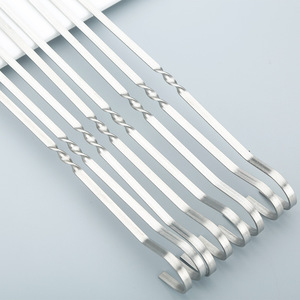Juego de 12 Brochetas Metálicas Dobles Planas para Asar, para Campamento, Picnic y Exteriores, Juego de Barbacoa de 10 Piezas - Product Image 6