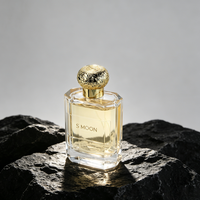 Flacon de parfum carré de luxe 30 ml, flacon de parfum en verre à fond épais 50 ml, flacon de parfum vide en verre avec bouchon
