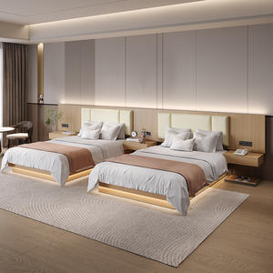 ชุดห้องนอนโรงแรมหรูหราทันสมัย เกรด E1 เตียงคิงไซส์โครงไม้จริง เฟอร์นิเจอร์ห้องพักโรงแรมสำหรับอพาร์ทเมนต์และวิลล่า - Product Image 1