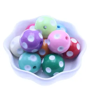 Supplier From China Wholesale 20MM Colors Mixed Large Round Bubblegum Chunky Plastic Beads For Kids Christmas Jewelry