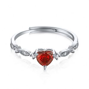 Bague de promesse pour femme Dylam Trendy Style en argent sterling 925 avec zircone 5A en forme de cœur, idéale pour les fêtes - Product Image 1