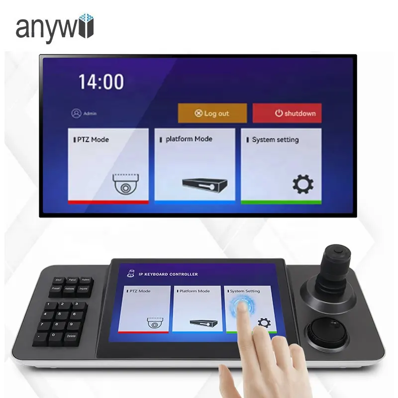 Anywii live streaming broadcasting joystick keyboard control POE IP network ptz joystick controller ndi ptz camera controller