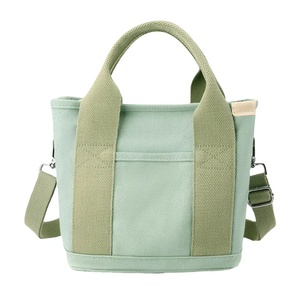 Custom Logo Printed Letter Pattern Cotton Canvas <b>Tote</b> <b>Bag</b> Zipper Closure Long Shoulder Length Handle <b>Medium</b> Size - Product Image 1